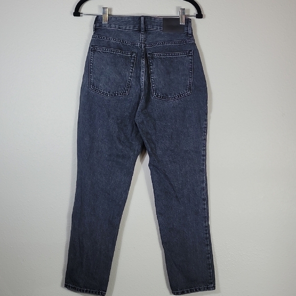 Everlane Curvy 90s Cheeky Straight Jean Size 25 Cropped Organic Gray Button Fly - Picture 7 of 13